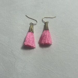 Pink and gold dangle earings
